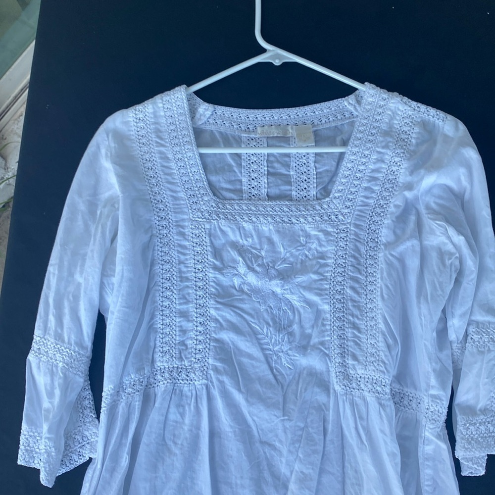 Medium , white long sleeve